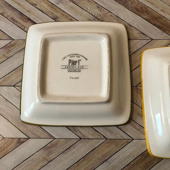 Vintage Pier 1 Imports Hand Painted Cucina Chianti Classico 6" Square Plates - Picture 5 of 6